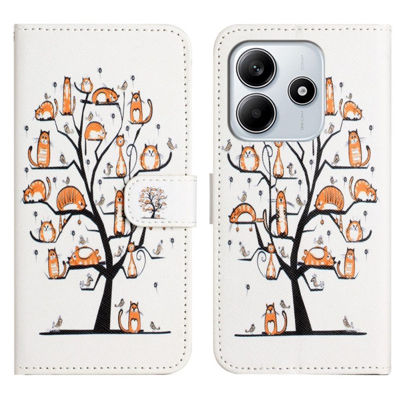 Läderfodral Xiaomi Redmi Note 14 4g Telefonfodral Klösträd