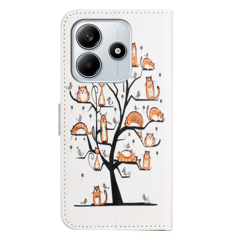 Läderfodral Xiaomi Redmi Note 14 4g Telefonfodral Klösträd