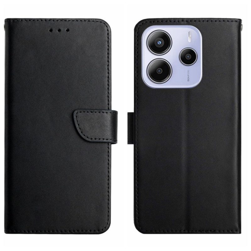 Läderfodral Xiaomi Redmi Note 14 4g Telefonfodral Nappaläder