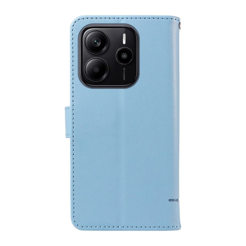 Läderfodral Xiaomi Redmi Note 14 4g Telefonfodral Rolig Katt Med Rem