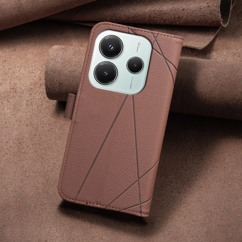 Läderfodral Xiaomi Redmi Note 14 5g Telefonfodral Binfen Color Linjer