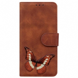 Läderfodral Xiaomi Redmi Note 14 5g Telefonfodral Fjärilsmockeffekt