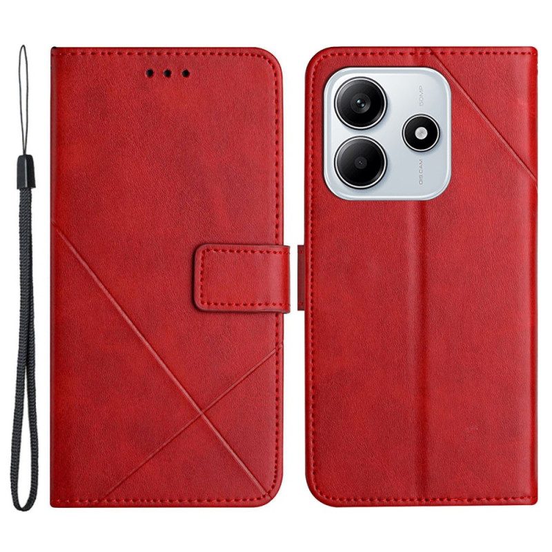 Läderfodral Xiaomi Redmi Note 14 5g Telefonfodral Idewei-linjer