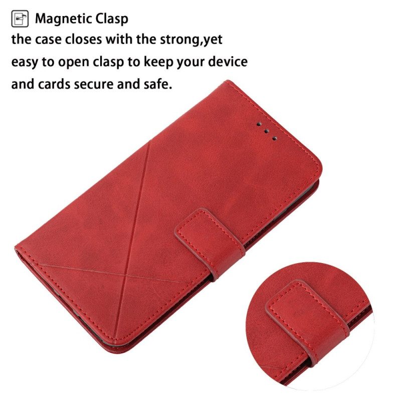 Läderfodral Xiaomi Redmi Note 14 5g Telefonfodral Idewei-linjer