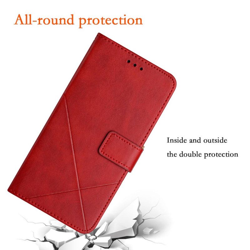 Läderfodral Xiaomi Redmi Note 14 5g Telefonfodral Idewei-linjer