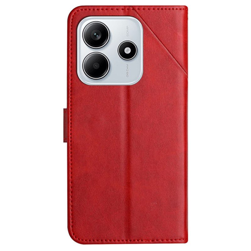 Läderfodral Xiaomi Redmi Note 14 5g Telefonfodral Idewei-linjer