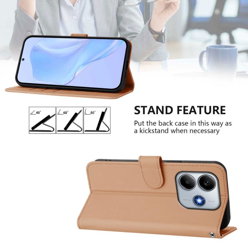 Läderfodral Xiaomi Redmi Note 14 5g Telefonfodral Läderarmband