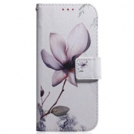 Läderfodral Xiaomi Redmi Note 14 5g Telefonfodral Rosa Blomma