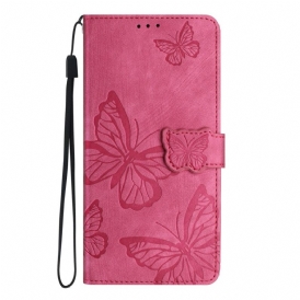 Läderfodral Xiaomi Redmi Note 14 Pro 4g Telefonfodral Fjärilar Med Mockaeffekt