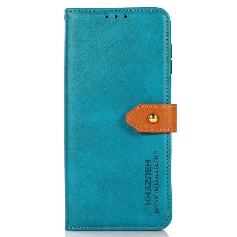 Läderfodral Xiaomi Redmi Note 14 Pro 4g Telefonfodral Guldfärgad Spänne Khazneh