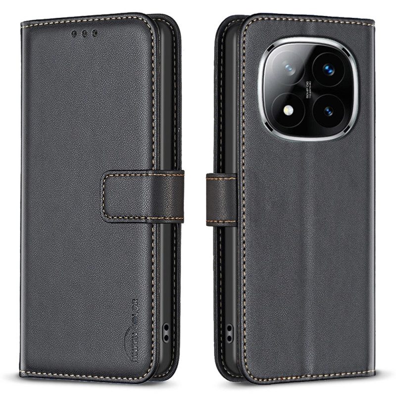Läderfodral Xiaomi Redmi Note 14 Pro 4g Telefonfodral Klassisk Binfen-färg
