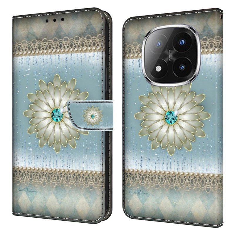 Läderfodral Xiaomi Redmi Note 14 Pro 4g Telefonfodral Retro Blommönster