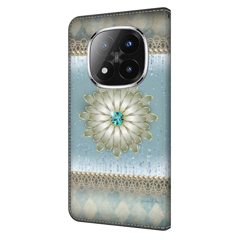 Läderfodral Xiaomi Redmi Note 14 Pro 4g Telefonfodral Retro Blommönster