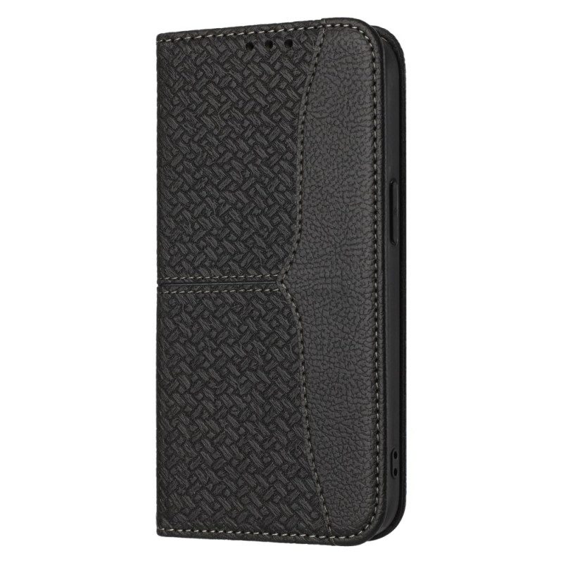 Läderfodral Xiaomi Redmi Note 14 Pro 4g Telefonfodral Vävd Textur Med Rem