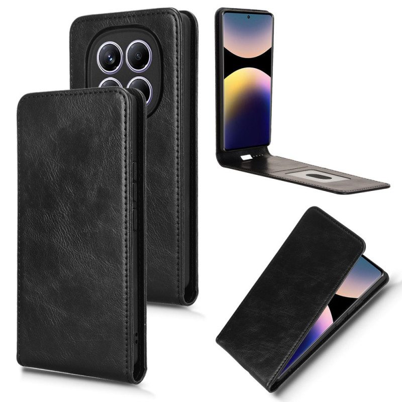 Läderfodral Xiaomi Redmi Note 14 Pro 4g Telefonfodral Vertikal Fällbar Design