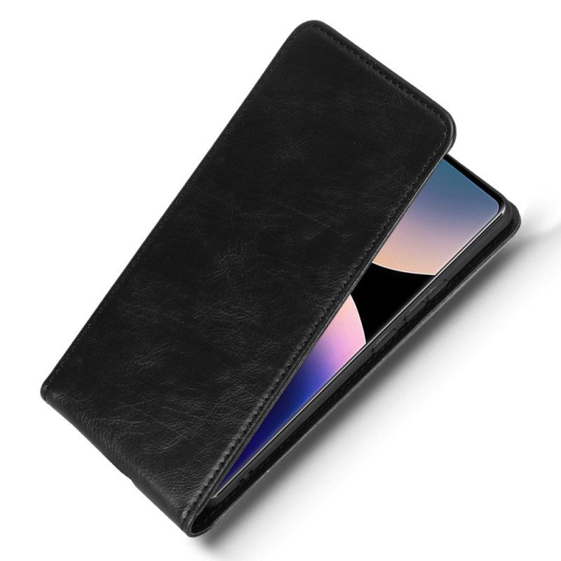 Läderfodral Xiaomi Redmi Note 14 Pro 4g Telefonfodral Vertikal Fällbar Design