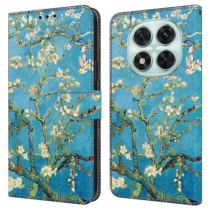 Läderfodral Xiaomi Redmi Note 14 Pro 4g Telefonfodral Vita Grenar