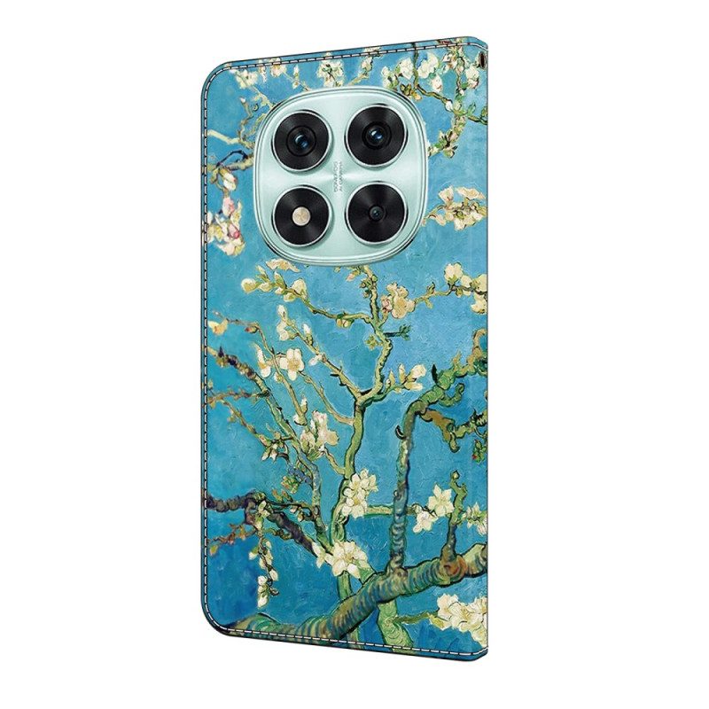 Läderfodral Xiaomi Redmi Note 14 Pro 4g Telefonfodral Vita Grenar