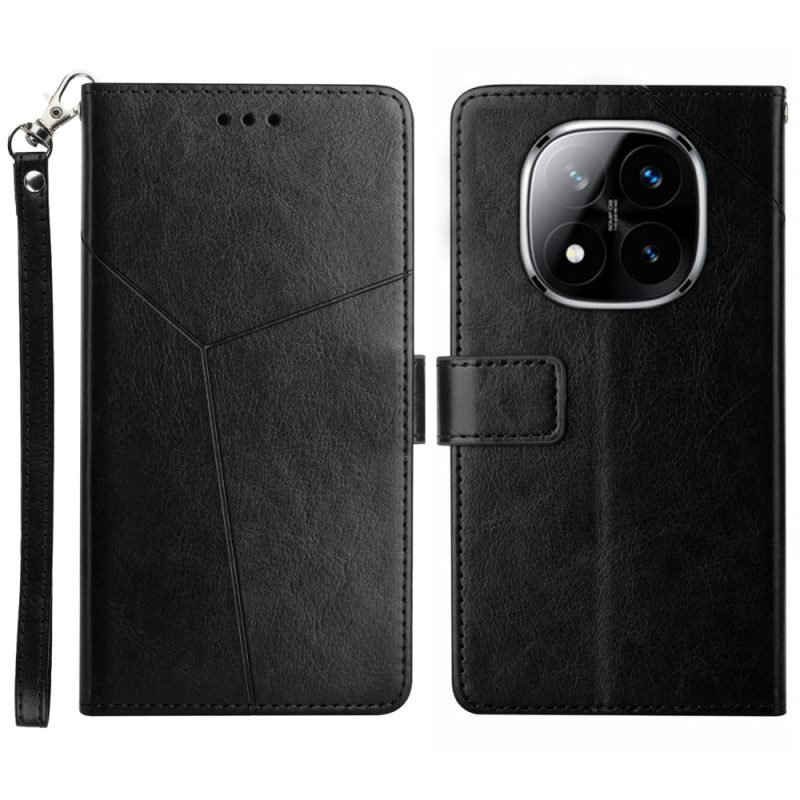 Läderfodral Xiaomi Redmi Note 14 Pro 4g Telefonfodral Y-design Med Rem