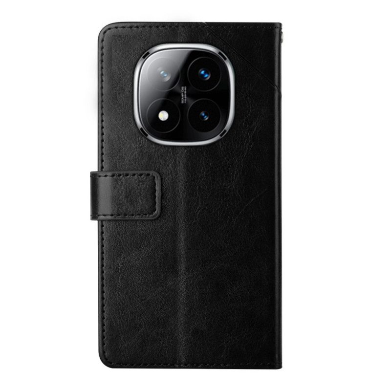 Läderfodral Xiaomi Redmi Note 14 Pro 4g Telefonfodral Y-design Med Rem