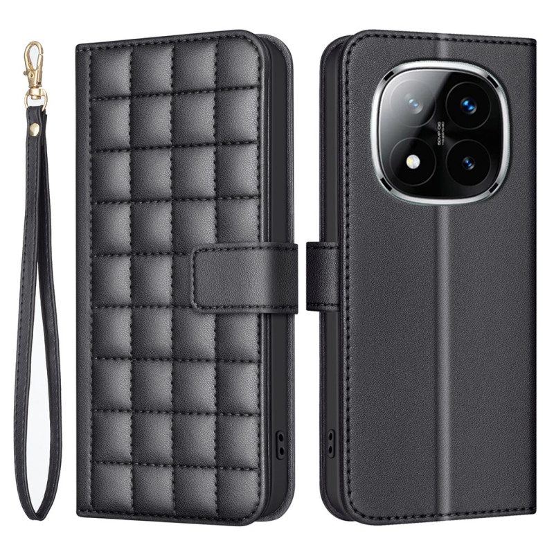 Läderfodral Xiaomi Redmi Note 14 Pro 5g Telefonfodral Premium Quiltad Rem