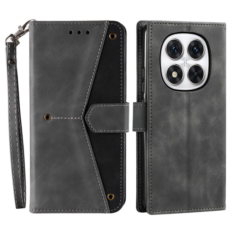 Läderfodral Xiaomi Redmi Note 14 Pro 5g Telefonfodral Vintage Tvåfärgad