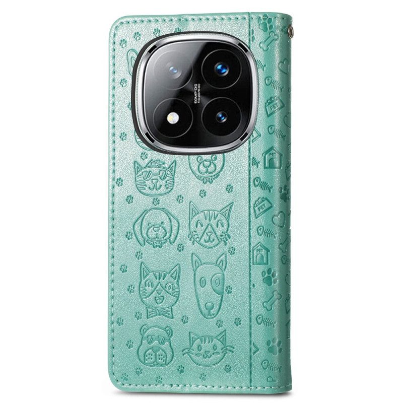 Läderfodral Xiaomi Redmi Note 14 Pro Plus 5g Telefonfodral Animerade Djur
