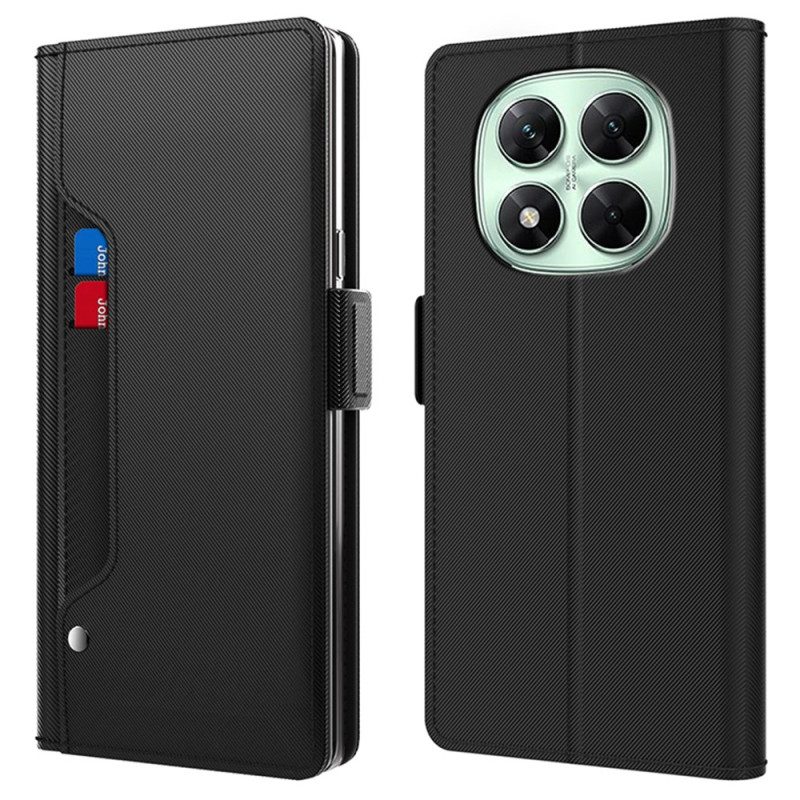 Läderfodral Xiaomi Redmi Note 14 Pro Plus 5g Telefonfodral Avtagbar Korthållare Och Spegel