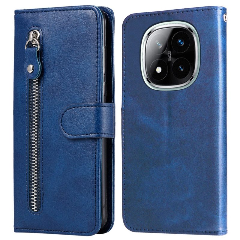 Läderfodral Xiaomi Redmi Note 14 Pro Plus 5g Telefonfodral Ficka Med Dragkedja