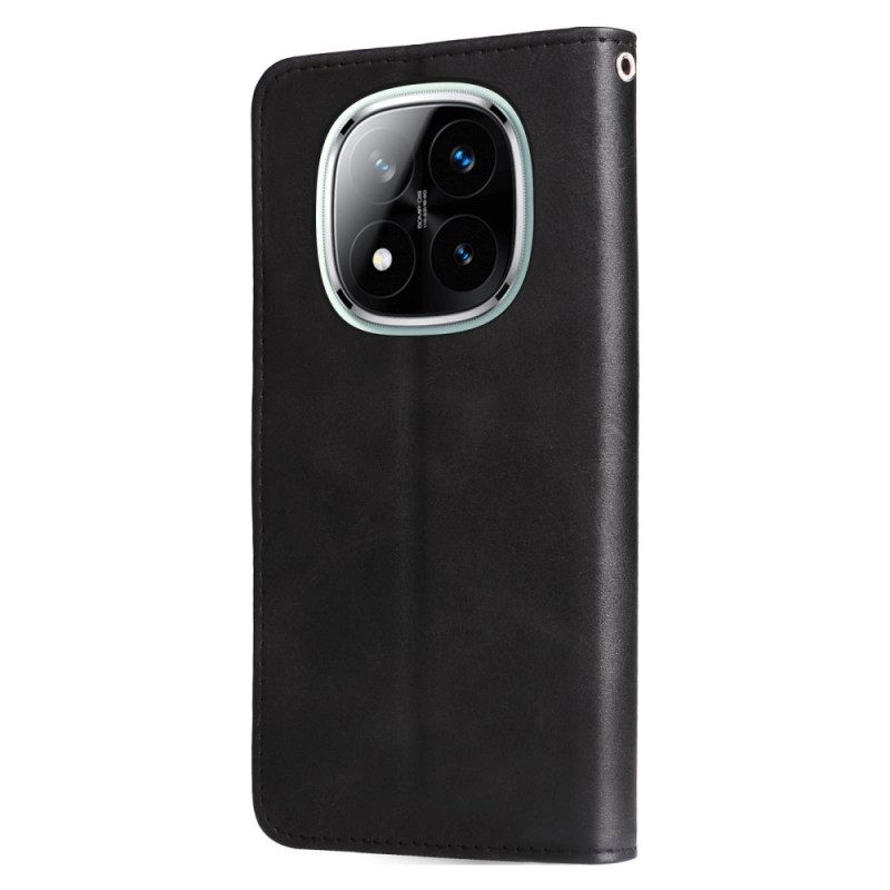 Läderfodral Xiaomi Redmi Note 14 Pro Plus 5g Telefonfodral Ficka Med Dragkedja