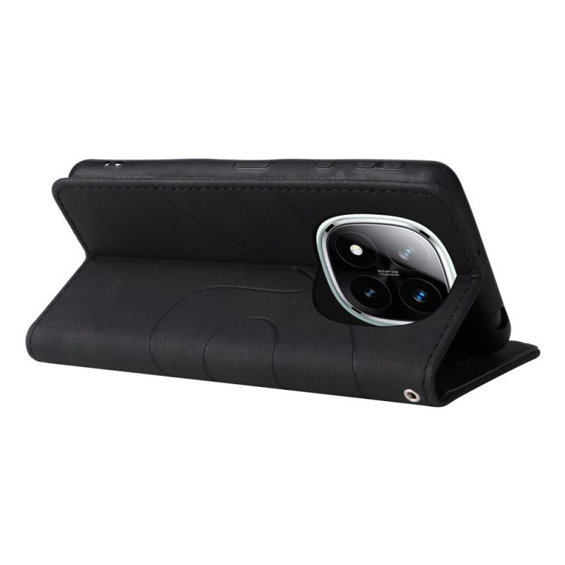 Läderfodral Xiaomi Redmi Note 14 Pro Plus 5g Telefonfodral Tvåfärgade Vågiga Linjer