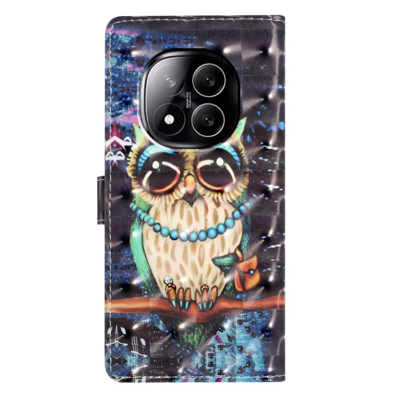 Läderfodral Xiaomi Redmi Note 14 Pro Plus 5g Telefonfodral Uggla 3d