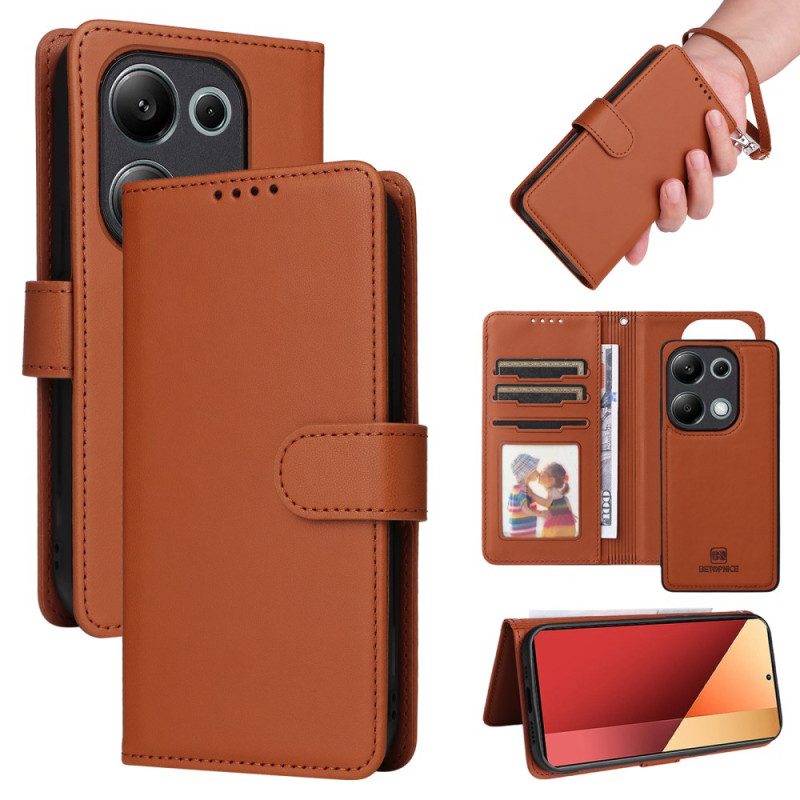 Läderfodral Xiaomi Redmi Note 14s Telefonfodral Avtagbart Fodral Betopnice