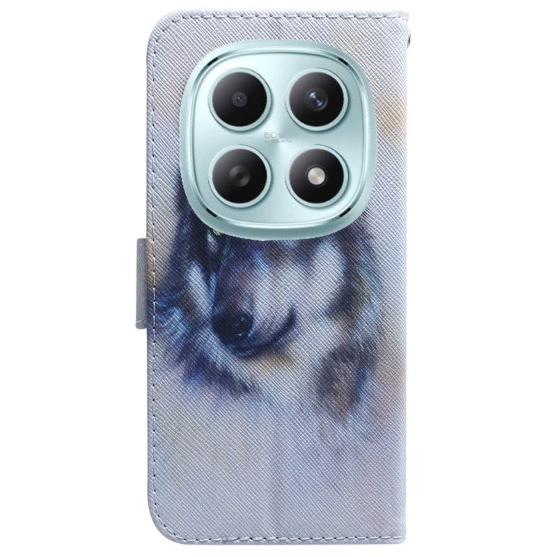 Läderfodral Xiaomi Redmi Note 15 5g Telefonfodral Akvarellvarg