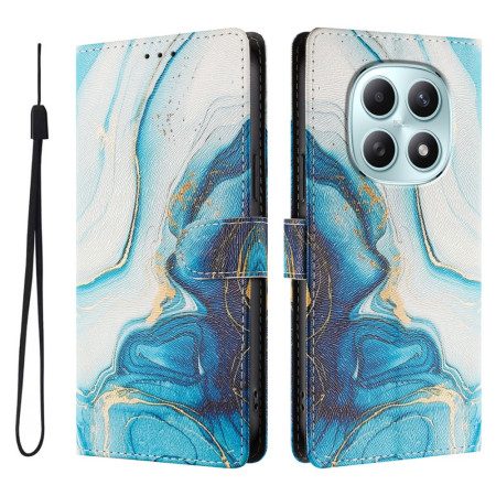 Läderfodral Xiaomi Redmi Note 15 5g Telefonfodral Blå Marmor