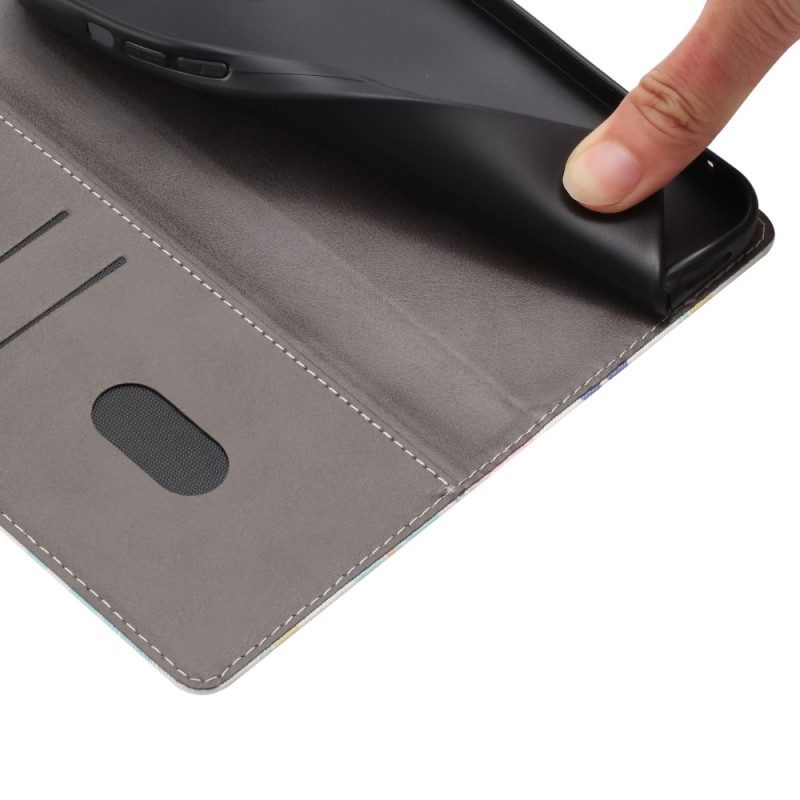 Läderfodral Xiaomi Redmi Note 15 5g Telefonfodral Blå Marmor