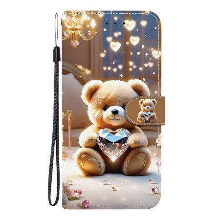 Läderfodral Xiaomi Redmi Note 15 5g Telefonfodral Diamantbjörn