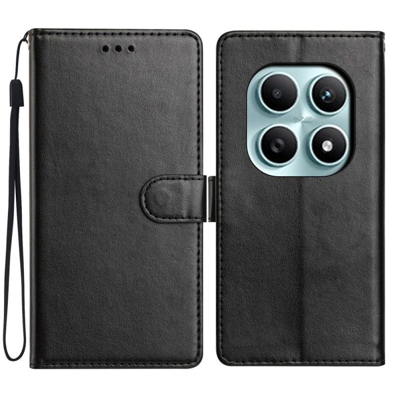 Läderfodral Xiaomi Redmi Note 15 5g Telefonfodral Enfärgat