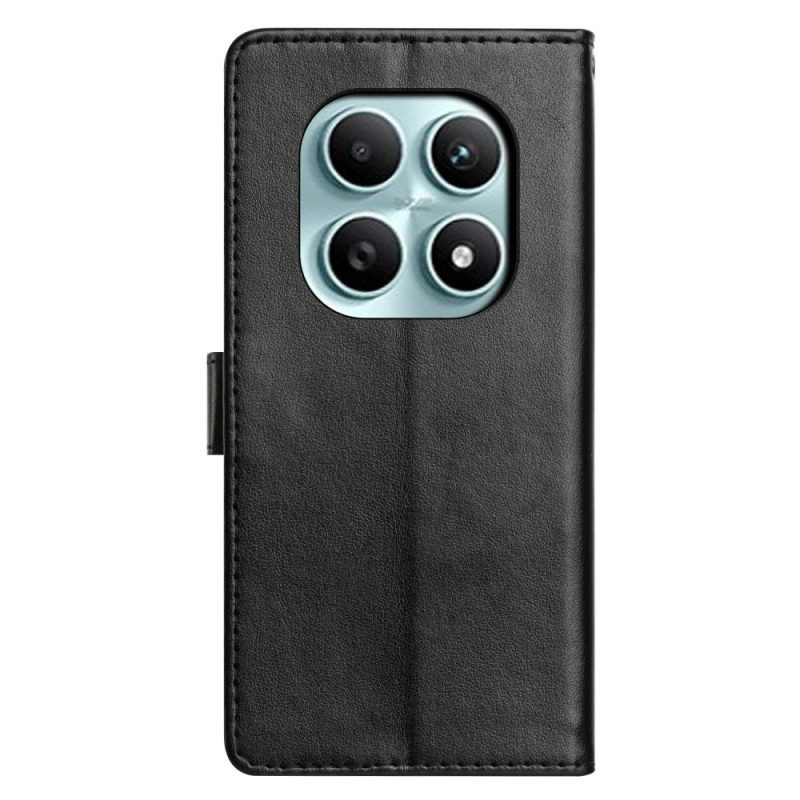 Läderfodral Xiaomi Redmi Note 15 5g Telefonfodral Enfärgat