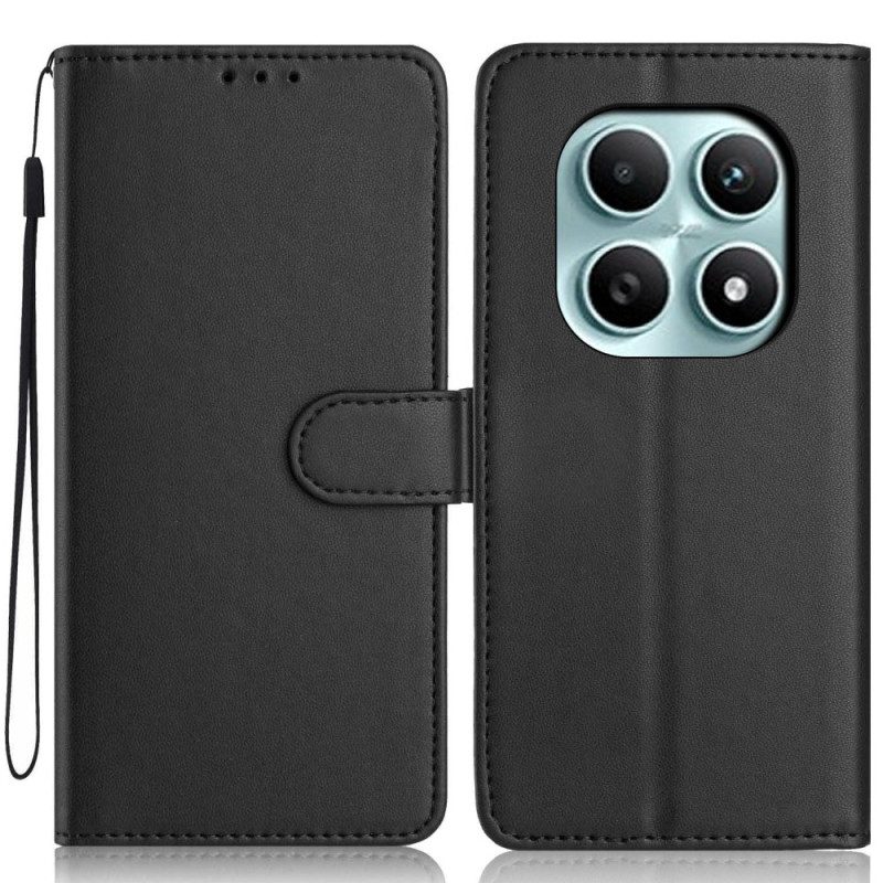 Läderfodral Xiaomi Redmi Note 15 5g Telefonfodral Enfärgat Konstläder