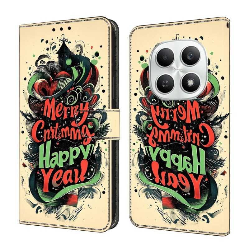 Läderfodral Xiaomi Redmi Note 15 5g Telefonfodral Julgraffiti