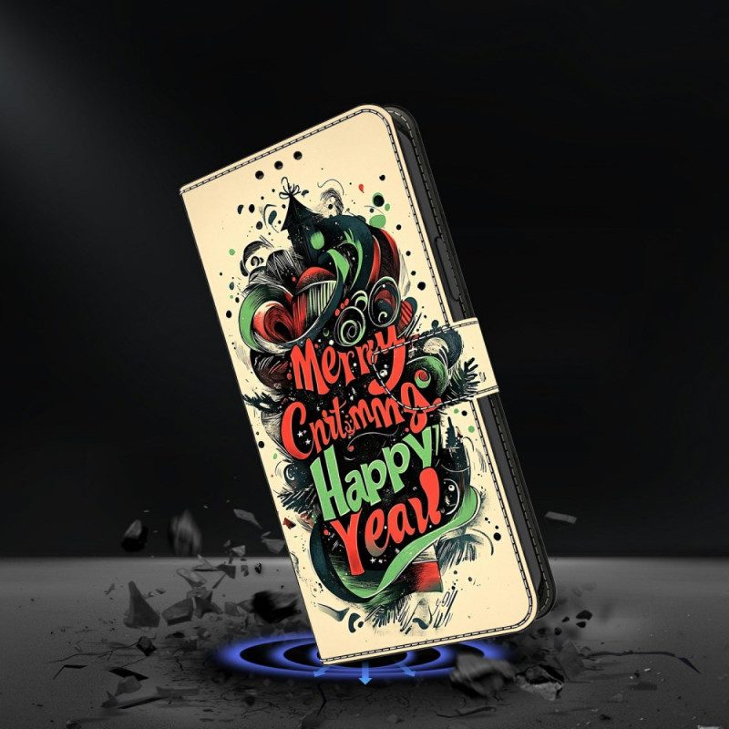 Läderfodral Xiaomi Redmi Note 15 5g Telefonfodral Julgraffiti