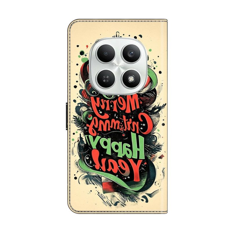 Läderfodral Xiaomi Redmi Note 15 5g Telefonfodral Julgraffiti