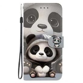 Läderfodral Xiaomi Redmi Note 15 5g Telefonfodral Pandamönster