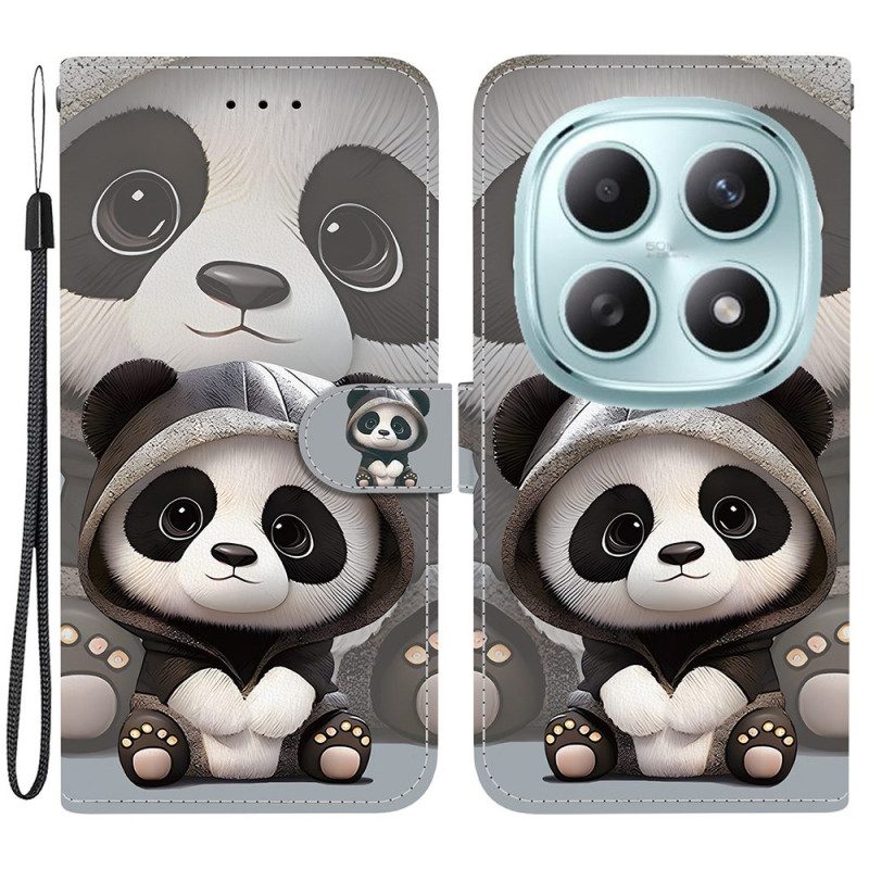 Läderfodral Xiaomi Redmi Note 15 5g Telefonfodral Pandamönster