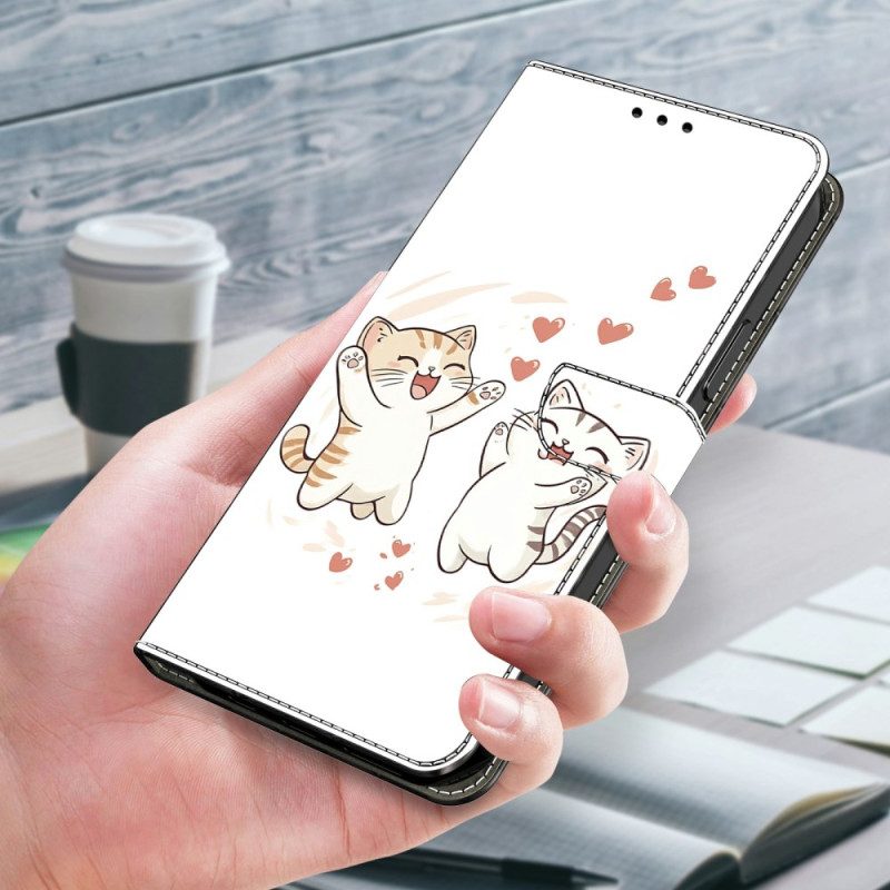 Läderfodral Xiaomi Redmi Note 15 5g Telefonfodral Roliga Katter
