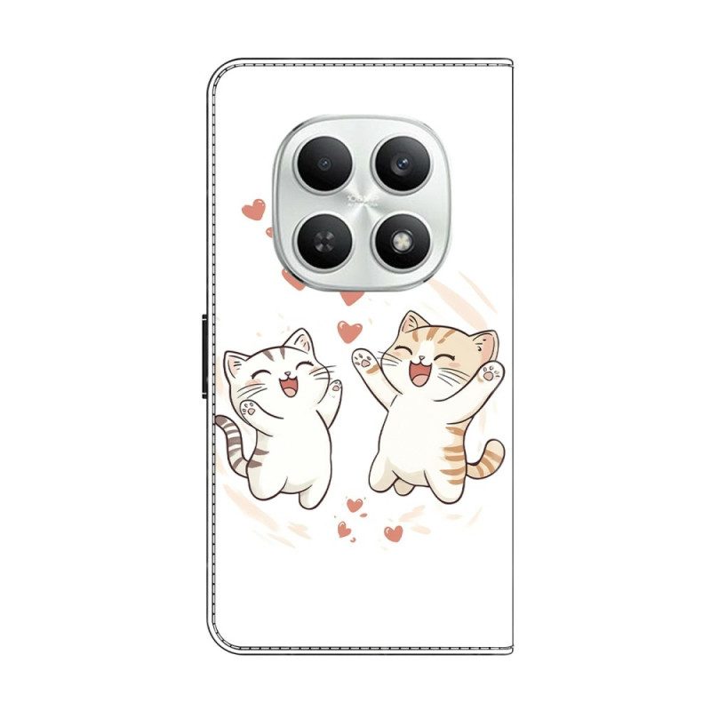 Läderfodral Xiaomi Redmi Note 15 5g Telefonfodral Roliga Katter