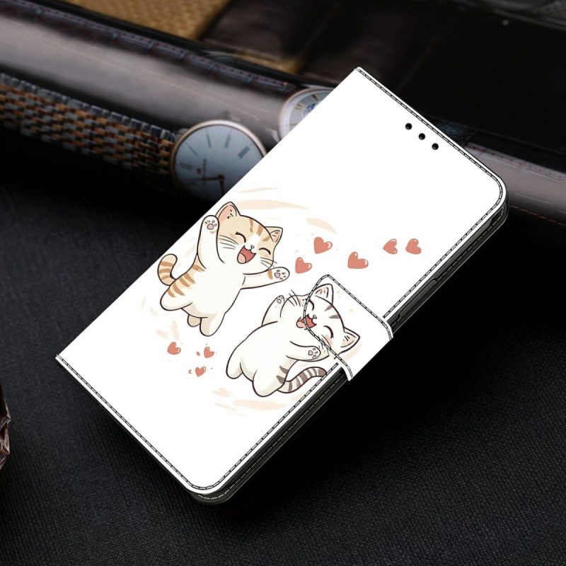 Läderfodral Xiaomi Redmi Note 15 5g Telefonfodral Roliga Katter