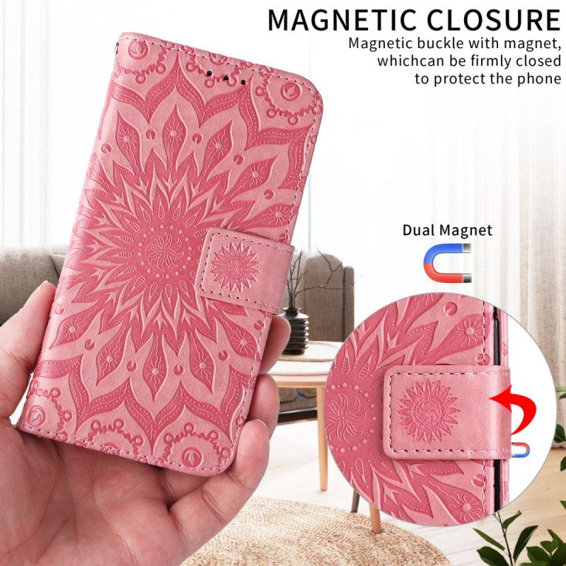 Läderfodral Xiaomi Redmi Note 15 5g Telefonfodral Solrosmönster