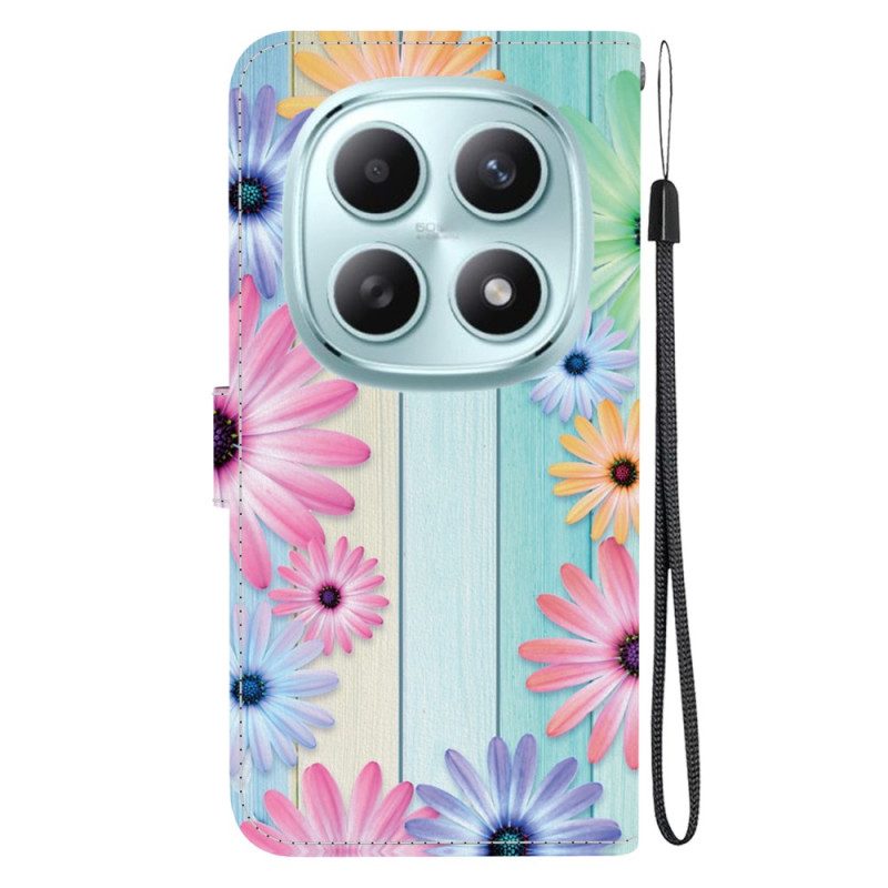 Läderfodral Xiaomi Redmi Note 15 5g Telefonfodral Solrosor